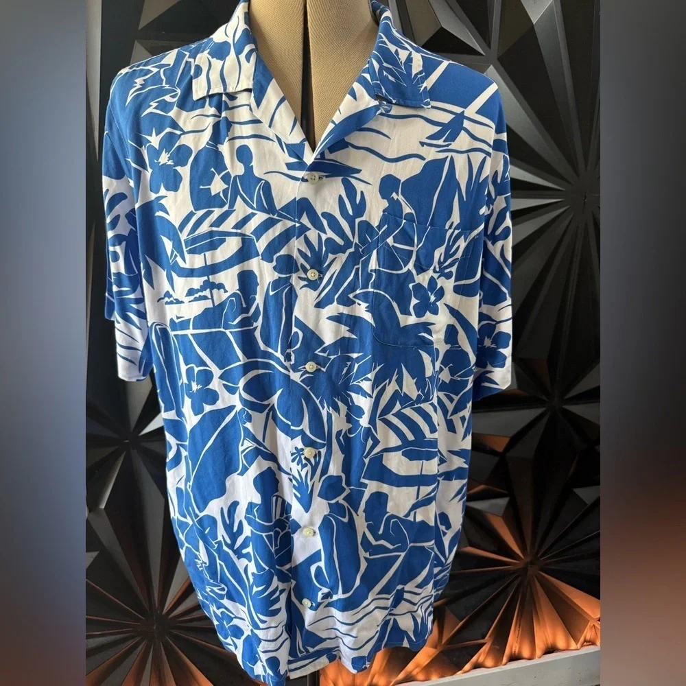 Polo by Ralph Lauren Tropical Blue and White Hawaiian
Shirt - Picture 1 of 3